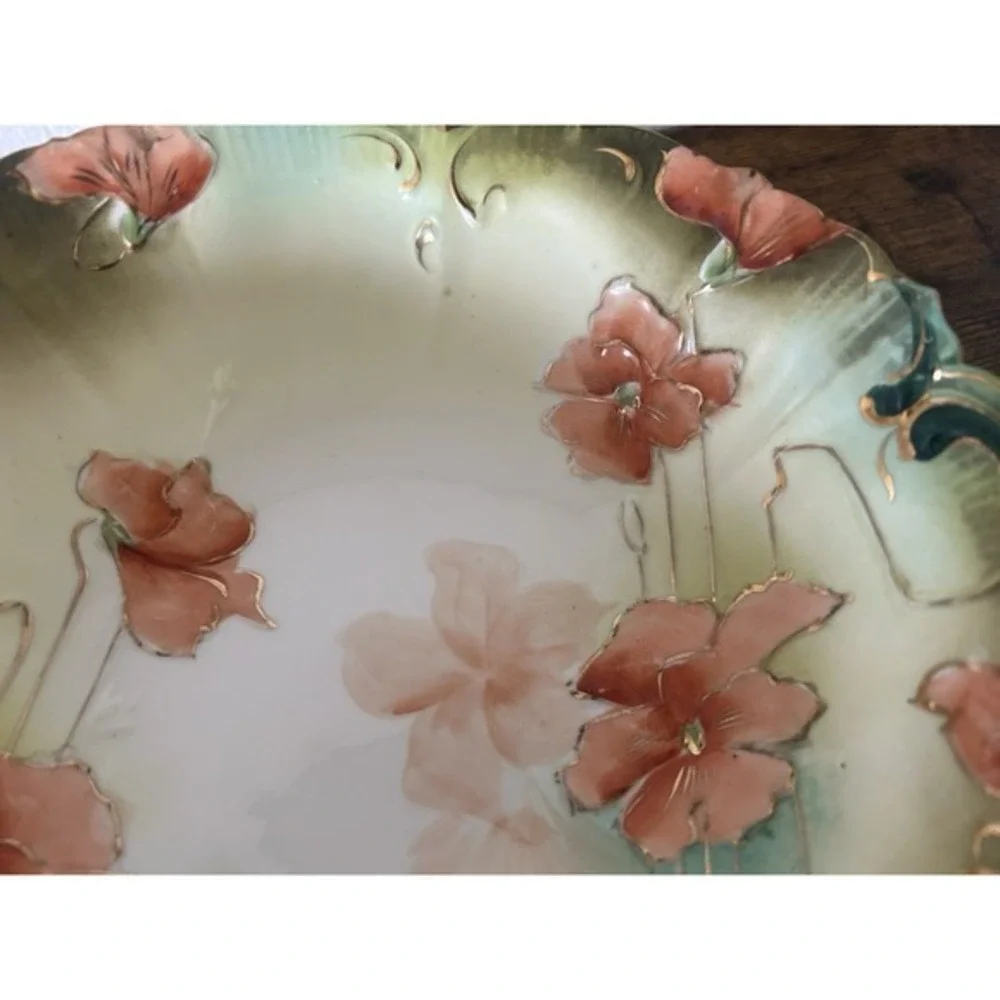 Antique Victorian Saxe Altenburg‎ Germany Decorative Serving Bowl Hand Painted
